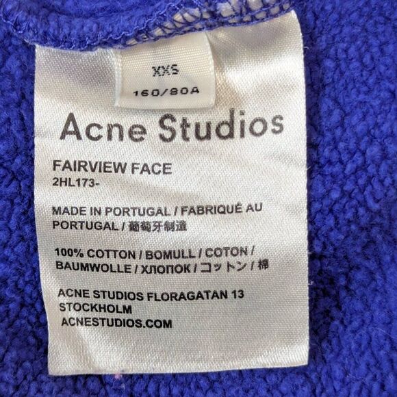 Acne Studios Athleisure Activewear Streetwear Layer Blue Sweatshirt XXS - Picture 9 of 10
